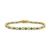 Image 1 : Emerald and Diamond Tennis Bracelet : 14K Yellow Gold - 3.00 CT TGW
