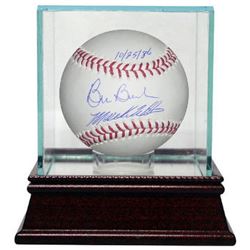 Mookie Wilson Signed Official Major League Baseball 10/25/86 W/ Glass Case W/ Bill Buckner (Red Sox/