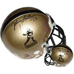 Johnny Lattner Signed Heisman Authentic Mini Helmet W/ Paul Hornung (Notre Dame)