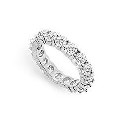 Cubic Zirconia Eternity Band : .925 Sterling Silver - 4.00 CT TGW
