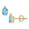 Image 1 : Diamond and Blue Topaz Stud Earrings : 14K Yellow Gold - 2.04 CT TGW