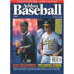 Tony Larussa Unsigned Oakland A's Athlon Sports 1994 MLB Baseball Preview Magazine W/ Bonds