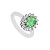 Image 1 : Emerald and Diamond Ring : 14K White Gold - 1.50 CT TGW