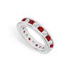 Image 1 : Diamond and Ruby Eternity Band : 18K White Gold – 2.00 CT TGW