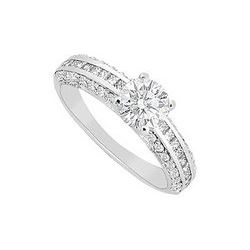 Diamond Engagement Ring : 14K White Gold - 1.25 CT Diamonds