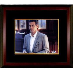 George Clooney Signed Horizontal Grey Suit 8X10 Photo Custom Framed- PSA Hologram (Movie/Entertainme