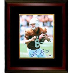 Chris Simms Signed Texas Longhorns 8X10 Photo Custom Framed- PSA Hologram (Orange Jersey Passing)