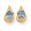 Image 1 : 14K Diamond & Blue Topaz Earrings