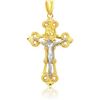 Image 1 : 14K Two Tone Gold Large Cross Pendant