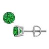 Image 1 : 14K White Gold : Prong Set Emerald Stud Earrings 1.50 CT TGW