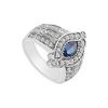 Image 1 : Diffuse Sapphire and Cubic Zirconia Ring : 10K White Gold - 1.50 CT TGW