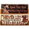 Image 1 : Vintage Tin Cowboy Sign Set of 2