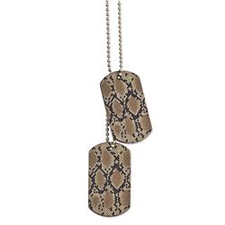 Stainless Steel Desert Sand Military Dog Tag 24In Necklace