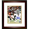 Image 1 : Terrell Davis Signed Denver Broncos 8X10 Photo Custom Framed (Navy Jersey Run)