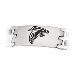 Stainless Steel and Rubber Atlanta Falcons Team Logo Bracelet - 8 Inch
