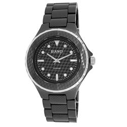 Roberto Bianci Unisex Black Ceramic Watch With Stamped Design-B279BLK