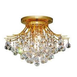 8000 Toureg Collection Flush Mount D19in H19in Lt:6 Gold Finish (Elegant Cut Crystals)