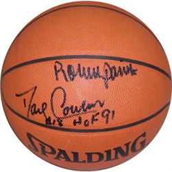 Robert Parish Signed Official NBA Leather Basketball With Dave Cowens HOF 91 (Boston Celtics)