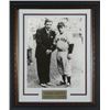 Image 1 : Babe Ruth Unsigned New York Yankees Vintage B&W 11X14 Photo Custom Framed V Groove Matting W/ Yogi B