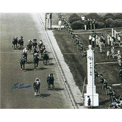 Ron Turcotte Signed 1973 Kentucky Derby Horse Racing 16X20 Photo Vintage B&W Finish Line- Steiner Ho