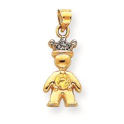 14K Diamond And Synthetic November Boy Pendant