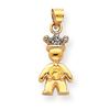 Image 1 : 14K Diamond And Synthetic November Boy Pendant