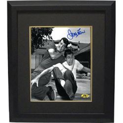 Jerry Lewis Signed B&W 8X10 Photo Custom Framed In Headlock W/ Dean Martin (Movie/Comedian/Entertain