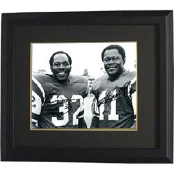 Matt Snell Signed New York Jets 8X10 B&W Photo Custom Framed With Emerson Boozer (Horizontal Black S
