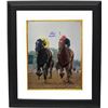 Image 1 : Pat Day Signed Horse Racing 1989 Belmont Stakes 16X20 Photo Custom Framed Easy Goer Vs Sunday Silenc