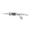 Image 1 : Stainless Steel Indianapolis Colts Team Name and Logo Dangle Bracelet - 7.5 Inch