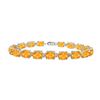 Image 1 : 14K White Gold Prong Set Oval Citrine Bracelet with 15.00 CT TGW