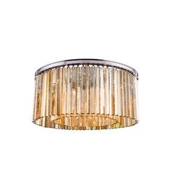 1208 Sydney Collection Flush Mount D:31.5 H:13.5 Lt:8 Polished nickel Finish (Royal Cut Golden Teak 