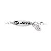 Image 1 : Stainless Steel New York Jets Team Name and Logo Dangle Bracelet - 7.5 Inches