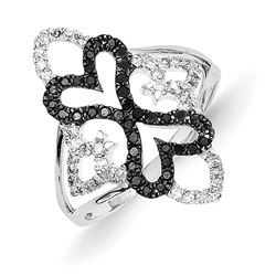 14K WG Blk. & Wht. Dia Ring