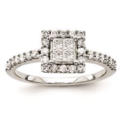 14K White Gold Diamond Engagement Ring