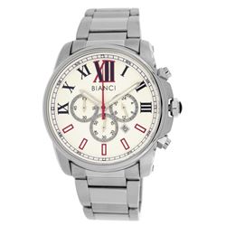 Roberto Bianci Men's All Steel Sports Chronograph Watch With White Face-5451MCHR