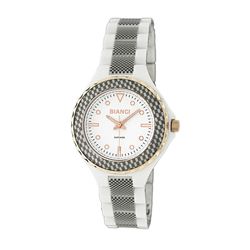 Roberto Bianci Women's White Ceramic Watch With Stamped Design-B280WHT