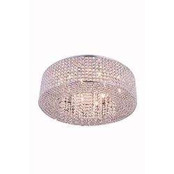 2914 Amelie Collection Flush Mount D: 24 H: 6.5 Lt: 10 Chrome Finish (Royal Cut Crystals)