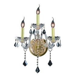 7853 Verona Collection Wall Sconce W14in H20in E8.5in Lt:3 Gold Finish (Royal Cut Crystals)