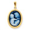 Image 1 : 14K Everlasting Love Cameo W/Sentiment Pendant