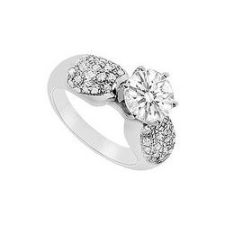 Diamond Engagement Ring : 14K White Gold - 1.00 CT Diamonds