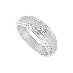 Mens Diamond Ring : 14K White Gold - 0.25 CT Diamonds