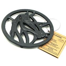 Old Mountain Horse Trivet Cast Iron