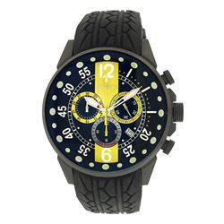 Roberto Bianci Men's Pro Racing Chronograph Watch With Rubber Band And Black Face-7098MRUB-GUN