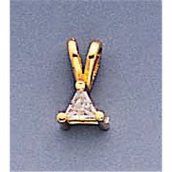 14K 3Mm Trillion Cubic Zirconia Pendant