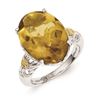 Image 1 : Sterling Silver W/14K Whiskey Quartz Ring