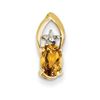 Image 1 : 14K Diamond And Citrine Oval Pendant