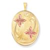Image 1 : 1/20 Gold Filled 26Mm Enameled Flower Oval Locket