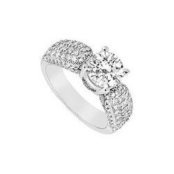 Diamond Engagement Ring : 14K White Gold - 1.00 CT Diamonds