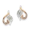 Image 1 : 14K White Gold & Rhodium Diamond Heart Post Earrings